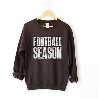 Football Season Block Distressed - Women's Graphic Sweatshirt