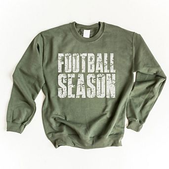 Football Season Block Distressed - Women's Graphic Sweatshirt