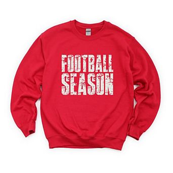 Football Season Block Distressed - Women's Graphic Sweatshirt