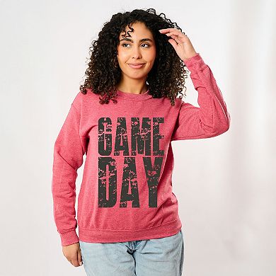 Game Day Block Distressed - Women's Graphic Sweatshirt