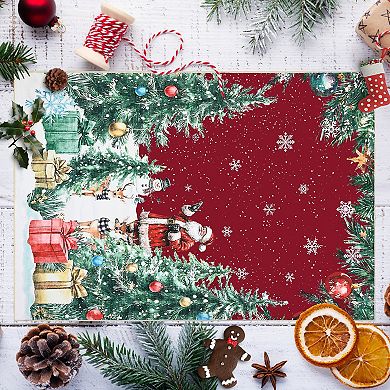 Christmas Rug Snowflake Machine Washable Rug with Rubber Backing Stain-Resistant Xmas Carpet
