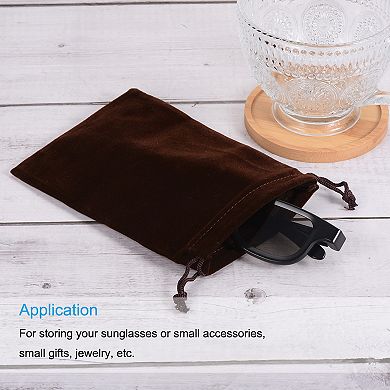25x10cm Microfiber Pouch, 5Pcs Soft Storage Drawstring Gift Bag