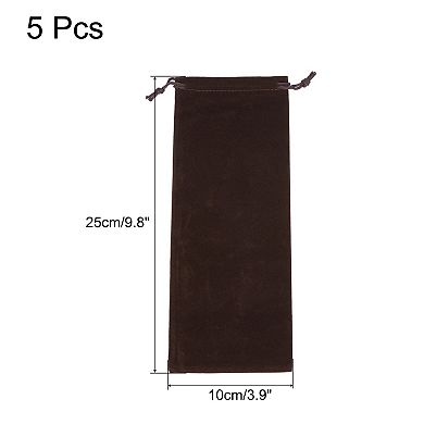 25x10cm Microfiber Pouch, 5Pcs Soft Storage Drawstring Gift Bag
