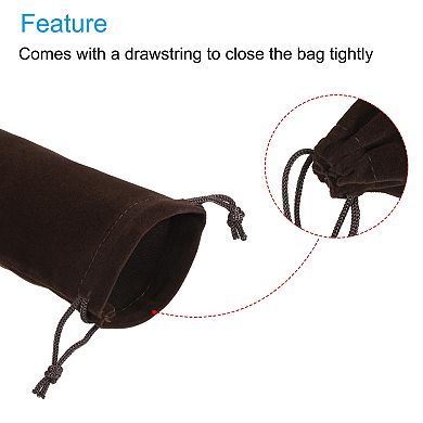 25x10cm Microfiber Pouch, 5Pcs Soft Storage Drawstring Gift Bag