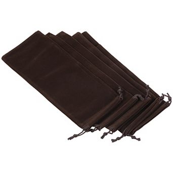 25x10cm Microfiber Pouch, 5 pc Soft Storage Drawstring Gift Bag