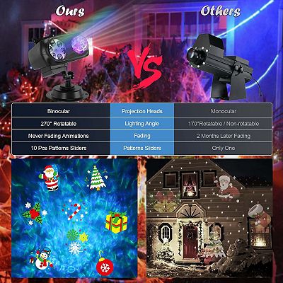 LED Projector Lights with 10 HD Slides Remote Control