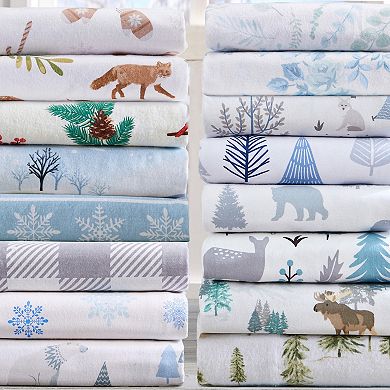 Market & Place Cotton Flannel Printed Sheet Set