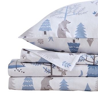 Market & Place Cotton Flannel Printed Sheet Set