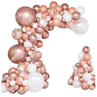 Rose Gold Arch Kit Assorted Balloons for Wedding, Party, Bridal Shower or Elegant Event Decor