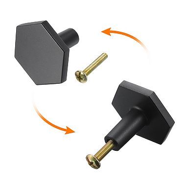 Solid Brass Cabinet Knobs, Hexagon Cabinets Knob with Screw for Furniture Decoration