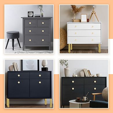 Solid Brass Cabinet Knobs, Hexagon Cabinets Knob with Screw for Furniture Decoration