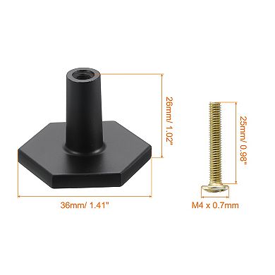 Solid Brass Cabinet Knobs, Hexagon Cabinets Knob with Screw for Furniture Decoration