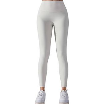 Women's High Waist Seamless Full Length Leggings with Wide Waistband
