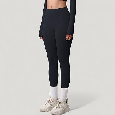 Women's High Waist Leggings with Side Pockets and Seamless Stretch Fabric for Everyday Wear