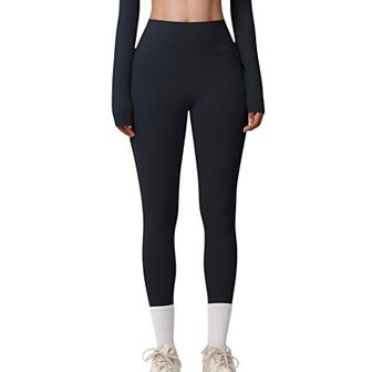 Women's High Waist Leggings with Side Pockets and Seamless Stretch Fabric for Everyday Wear