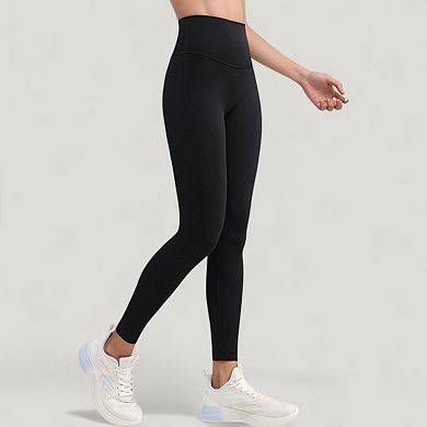 Women's High Waist Full Length Active Leggings with Wide Waistband and Seamless Design