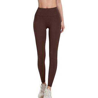 Women's High Waist Full Length Active Leggings with Wide Waistband and Seamless Design