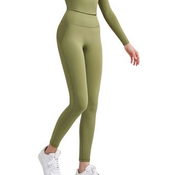 Women's High Waist Full Length Active Leggings with Wide Waistband and Seamless Design