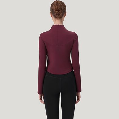 Women's Long Sleeve Active Top with Half Zip Front and Slim Fit Design