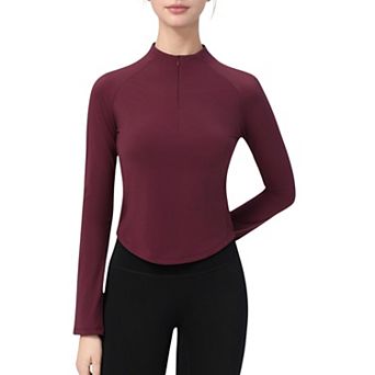 Women's Long Sleeve Active Top with Half Zip Front and Slim Fit Design