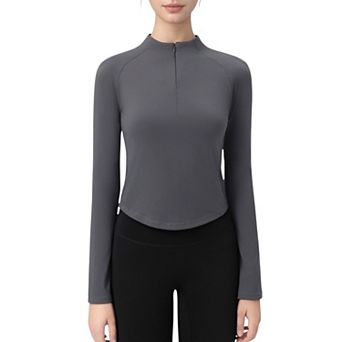 Women's Long Sleeve Active Top with Half Zip Front and Slim Fit Design