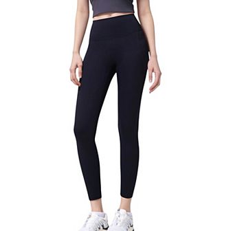 Women's High Waist Full Length Leggings with Wide Waistband and Side Pocket