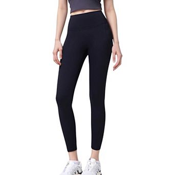 Women's High Waist Full Length Leggings with Wide Waistband and Side Pocket