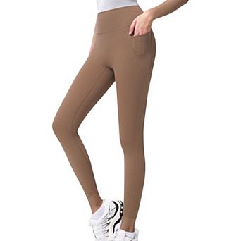 Women's High Waist Full Length Leggings with Wide Waistband and Side Pocket