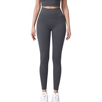 Women's High Waist Full Length Leggings with Wide Waistband and Side Pocket