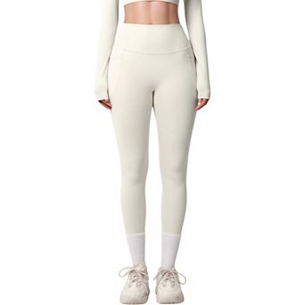 Women's High Waist Full Length Leggings with Side Pockets and Wide Waistband