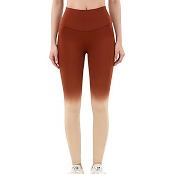 Women's High Waist Ombre Gradient Seamless Leggings with Wide Waistband