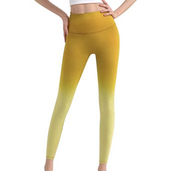 Women's High Waist Ombre Gradient Seamless Leggings with Wide Waistband