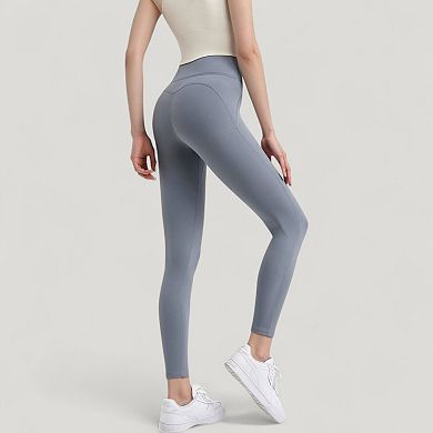 Women's High Waist Full Length Active Leggings with Wide Waistband and Seamless Design