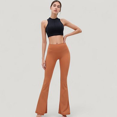 Women's High Waist Flare Yoga Pants with Seam Detailing