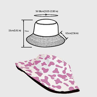 Women's Cow Print Bucket Hat - Double - Sided Wear