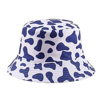 Women's Cow Print Bucket Hat - Double - Sided Wear