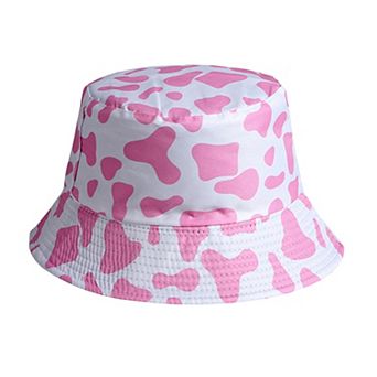 Women's Cow Print Bucket Hat - Double - Sided Wear