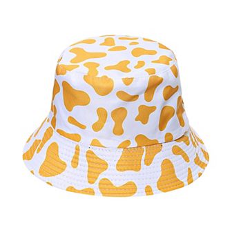 Women's Cow Print Bucket Hat - Double - Sided Wear