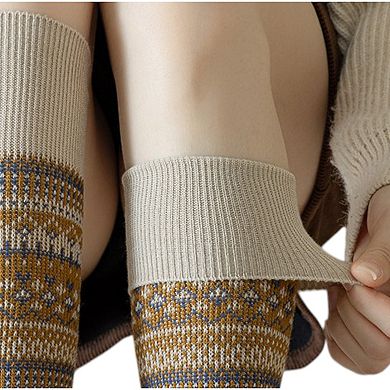 Women's 3-Pair Pack Knee-High Warm Socks with Vintage Stripe Design