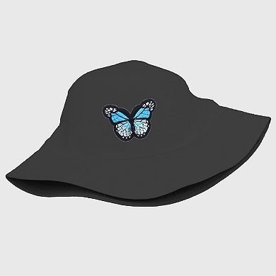 Women's Bucket Hat with Butterfly Embroidery