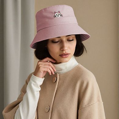 Women's Cute & Stylish Bucket Hat with Cat Embroidery