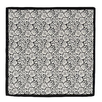 Fashion Satin Silk Scarf with Polka Dot and Floral Patterns Versatile Accessory