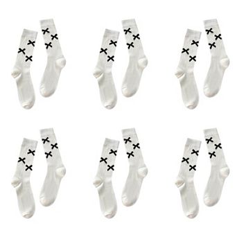 Women's 6 pk Knee - High Socks with Bow Accents
