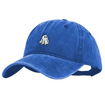 Women's Vintage Washed Baseball Cap with Ghost Embroidery