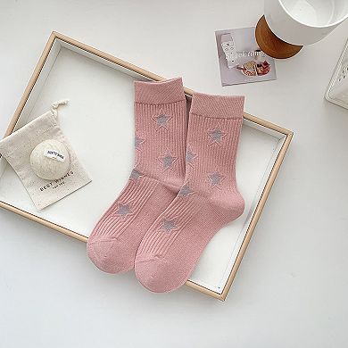 Women's Star - Patterned 6pk Soft Crew Socks