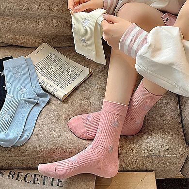 Women's Star - Patterned 6pk Soft Crew Socks