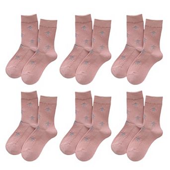 Women's Star - Patterned 6 pk Soft Crew Socks