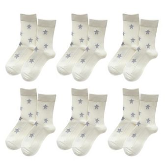 Women's Star - Patterned 6 pk Soft Crew Socks