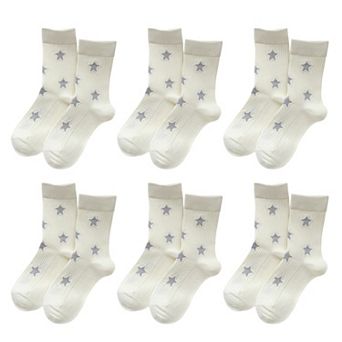 Women's Star - Patterned 6 pk Soft Crew Socks