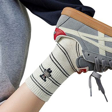 Women's 3-Pair Pack Cotton Blend Crew Socks with Cute Dogs Embroidery Design